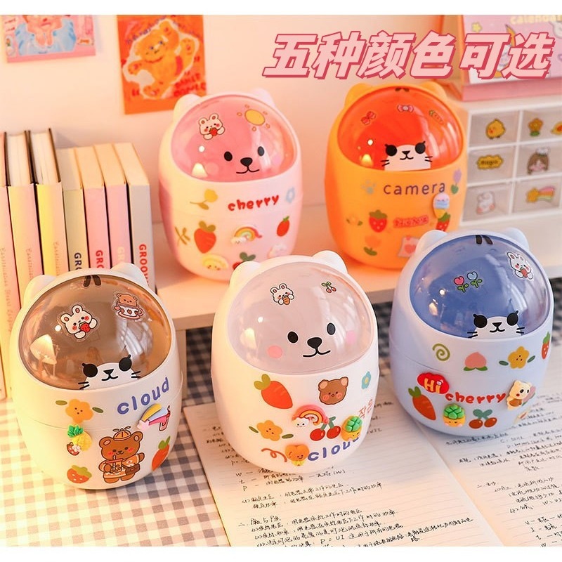 桌面塑料摇盖垃圾桶家用迷你垃圾筒创意欧式客厅桌上小号带盖纸篓